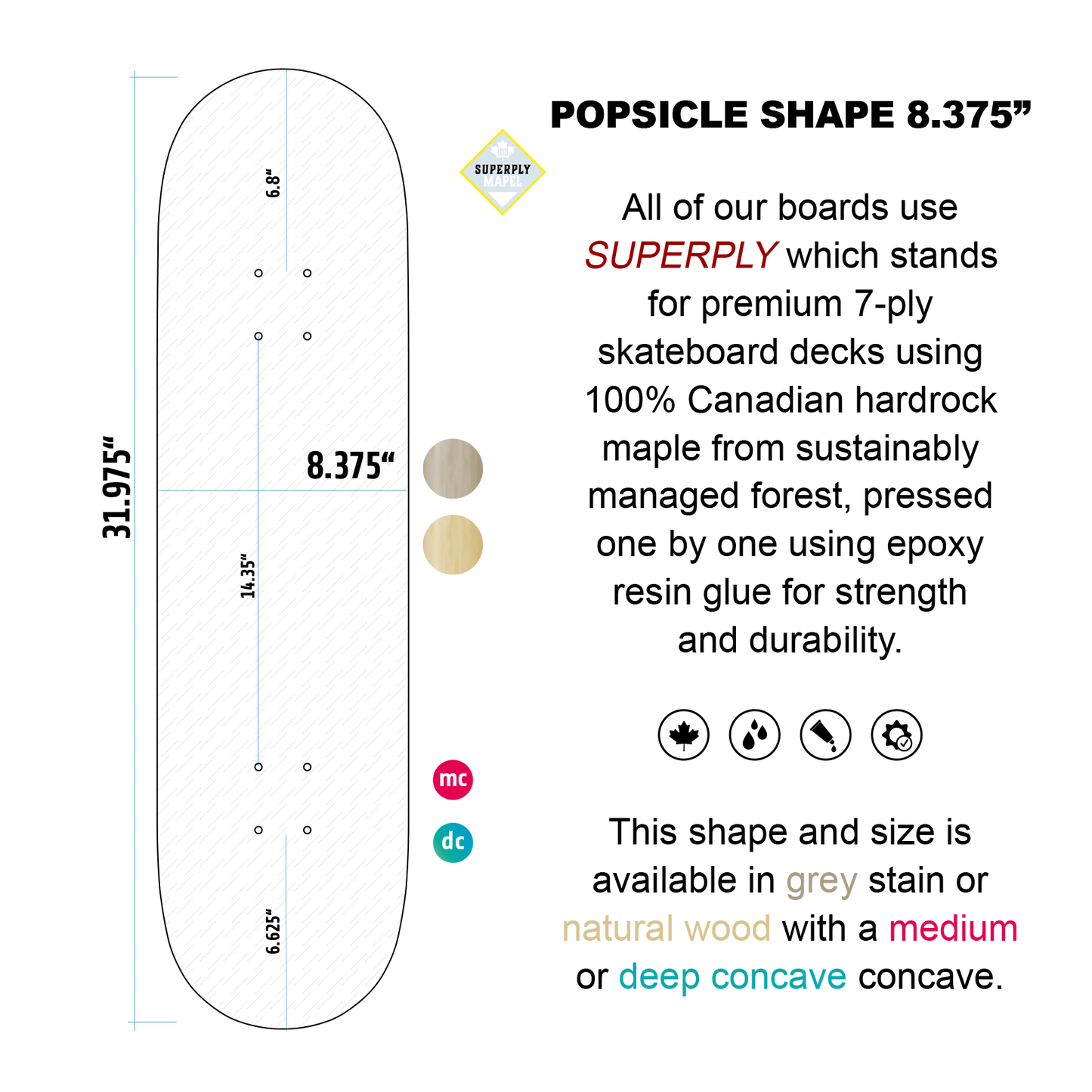KNOCKOUT 8.375 SKATEBOARD DECK YELLOW
